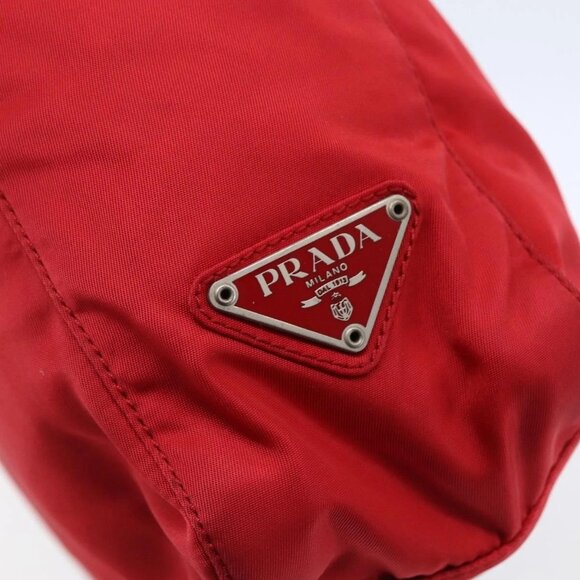 PRADA Tote Bag Nylon Red Silver Auth ti3470 - Picture 13 of 16